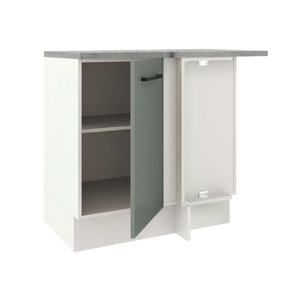 Balcão de Canto Madesa Agata 1 Porta Branco/Cinza