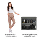 Balcão 80 cm 2 Portas Suspenso Cinza Nice Madesa