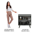 Balcão 80 cm 2 Portas Com Pés Cinza Nice Madesa