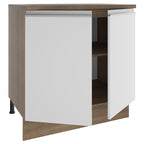 Balcão Madesa Glamy 80 cm 2 Portas Rustic/Branco