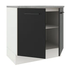 Balcão Madesa Agata 80 cm 2 Portas Branco/Preto