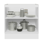 Balcão de Cozinha 80 cm 2 Portas (Sem Tampo) Branco/Preto Lux Madesa