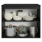 Balcão de Cozinha 80 cm 2 Portas Suspenso Preto Nice Madesa