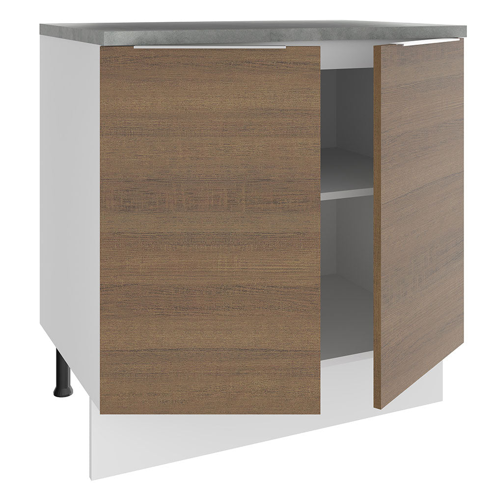 Balcão Madesa Stella 80 cm 2 Portas Branco/Rustic