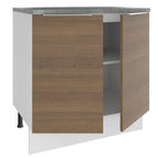 Balcão Madesa Stella 80 cm 2 Portas Branco/Rustic