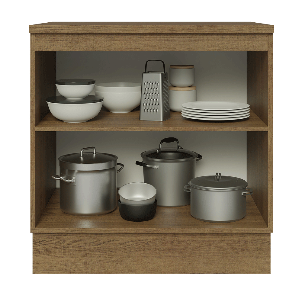 Balcão de Cozinha 80 cm 2 Portas Rustic/Cinza Lux Madesa