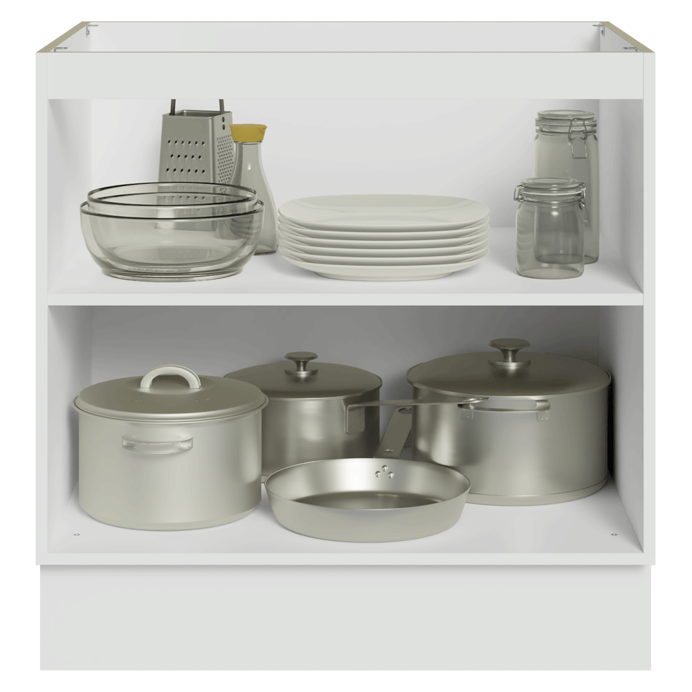 Balcão de Cozinha 80 cm 2 Portas (Sem Tampo) Branco/Azul Vik Madesa