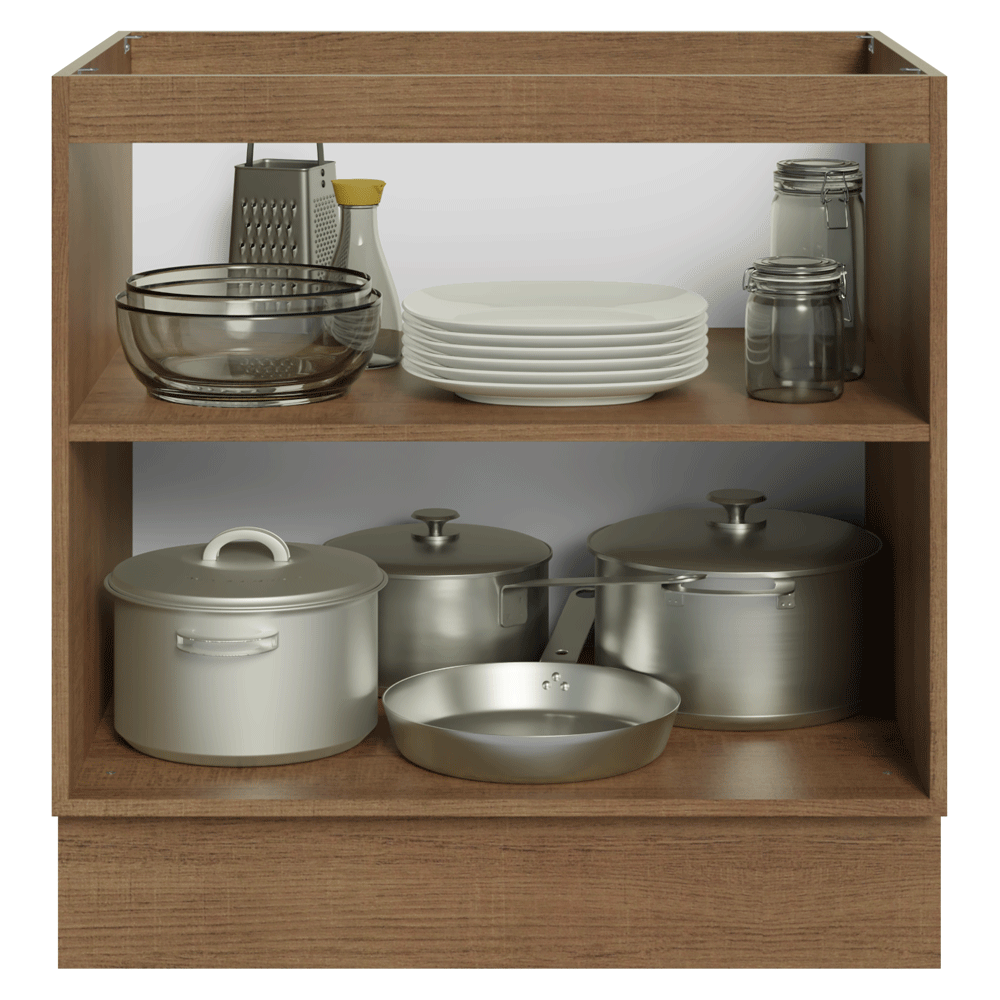 Balcão de Cozinha 80 cm 2 Portas (Sem Tampo) Rustic/Azul Vik Madesa