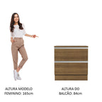 Balcão 80 cm 2 Gavetas Rustic Glamy Madesa