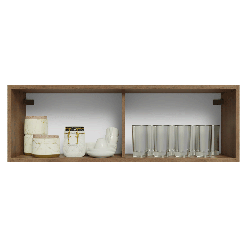 Armário Aéreo 100 cm 1 Porta Basculante Rustic/Branco Vik Madesa