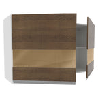 Armário Aéreo Madesa Glamy 120 cm 2 Portas com Vidro Branco/Rustic