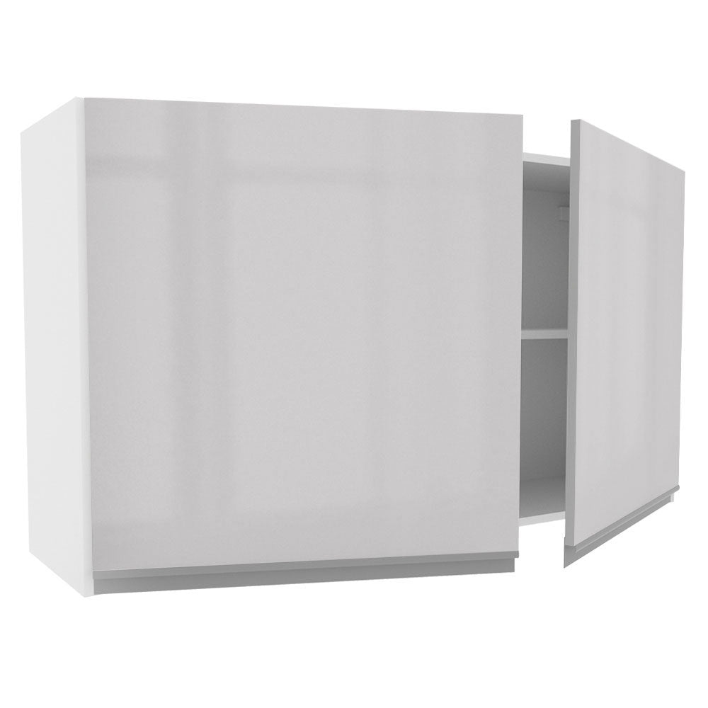Armário Aéreo Madesa Acordes 100% MDF 120 cm 2 Portas Branco Brilho