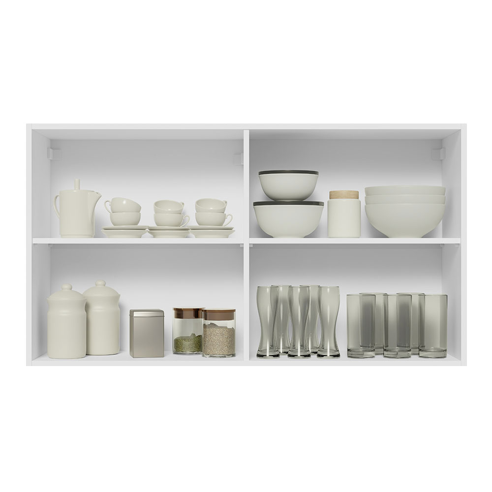 Armário Aéreo Madesa Glamy 120 cm 2 Portas Branco