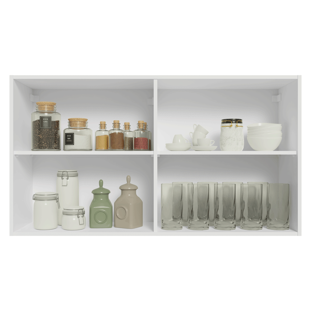 Armário Aéreo 120 cm 2 Portas Branco/Crema Vik Madesa