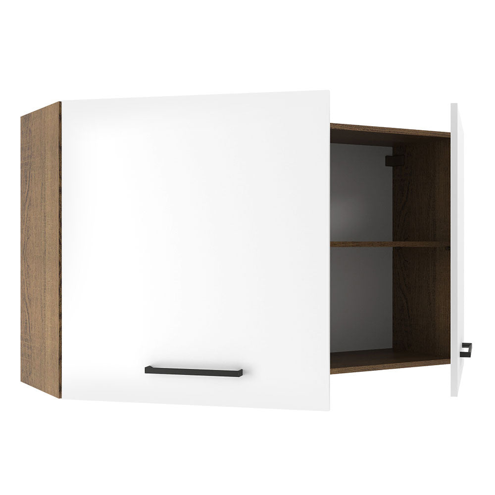 Armário Aéreo Madesa Agata 120 cm 2 Portas Rustic/Branco