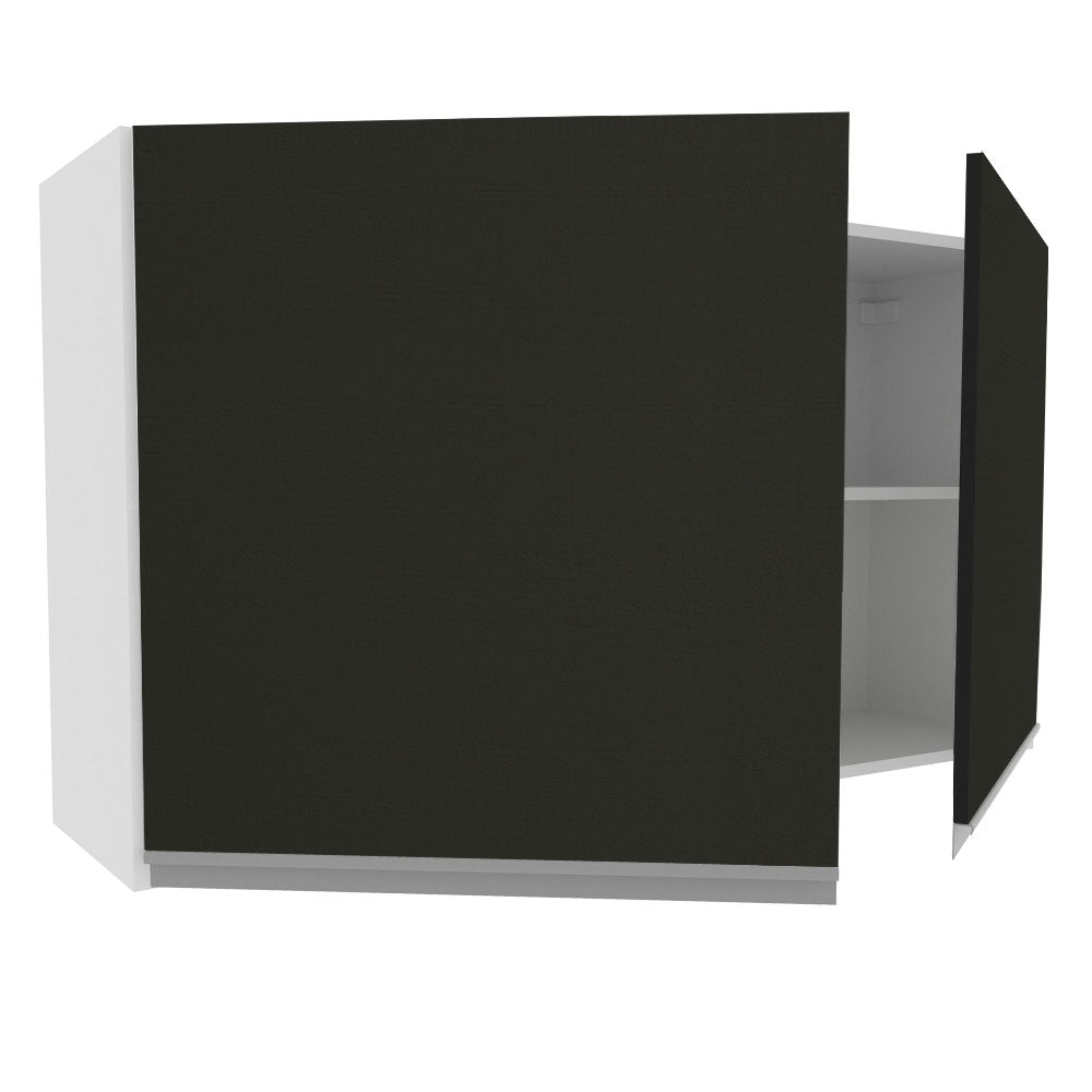 Armário Aéreo Madesa Glamy 120 cm 2 Portas Branco/Preto