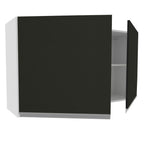 Armário Aéreo Madesa Glamy 120 cm 2 Portas Branco/Preto