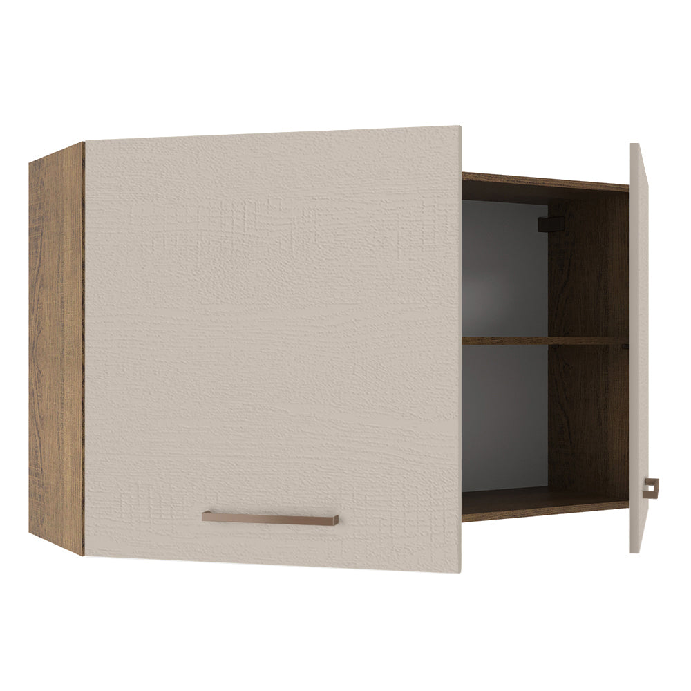 Armário Aéreo 120 cm 2 Portas Rustic/Crema Agata Madesa