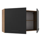 Armário Aéreo Madesa Agata 120 cm 2 Portas Rustic/Preto