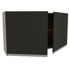Armário Aéreo Madesa Glamy 120 cm 2 Portas Rustic/Preto