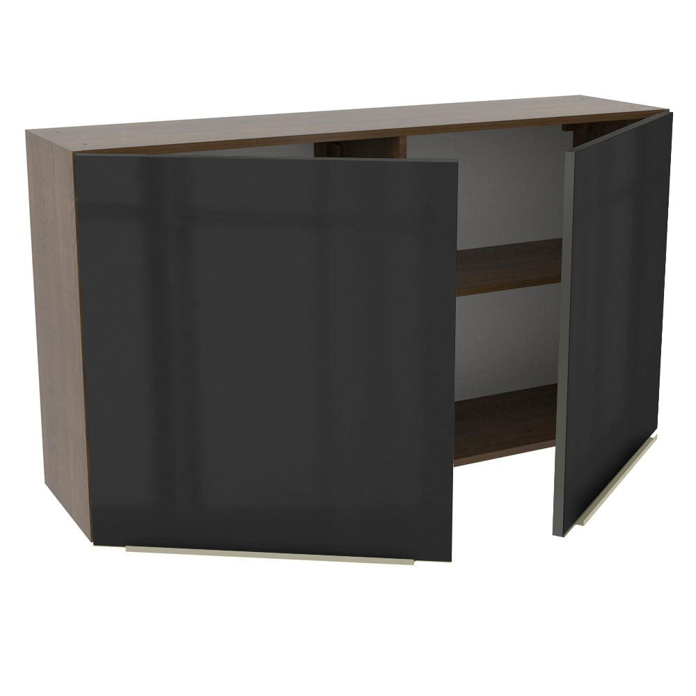 Armário Aéreo Madesa Lux 120 cm 2 Portas Rustic/Preto