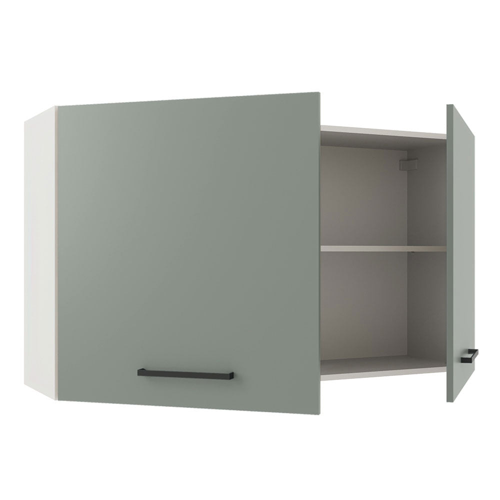 Armário Aéreo Madesa Agata 120 cm 2 Portas Branco/Cinza