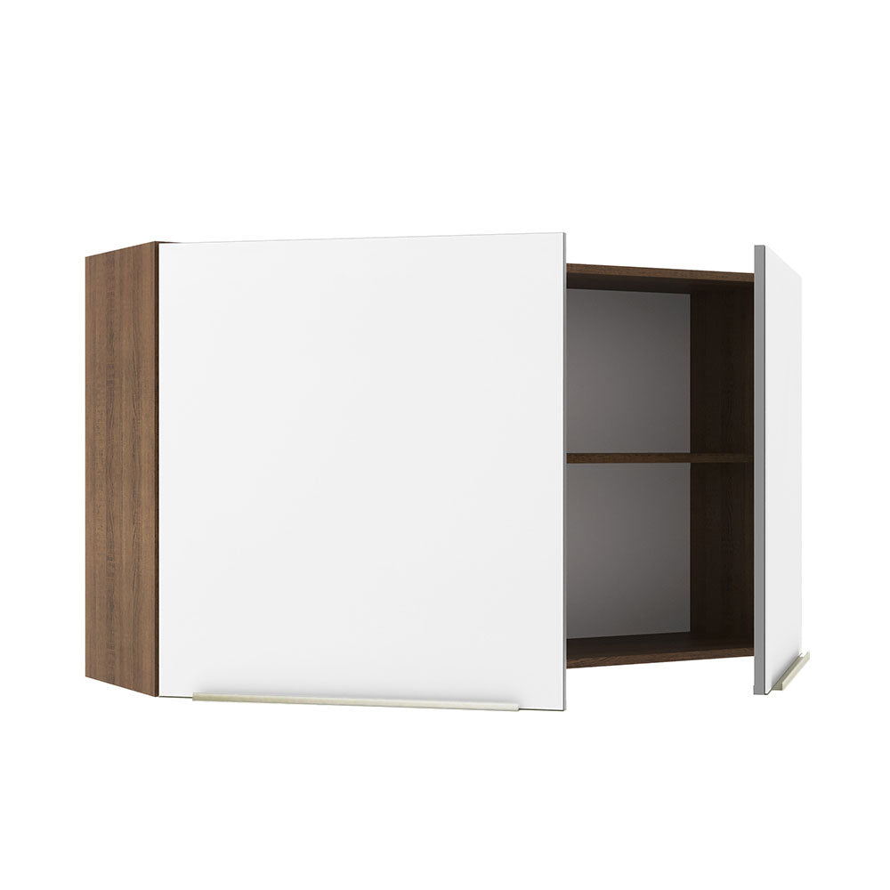 Armário Aéreo Madesa Lux 120 cm 2 Portas Rustic/Branco Veludo