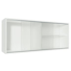 Armário Aéreo Madesa Acordes 100% MDF 2 Portas de Correr de Vidro Branco