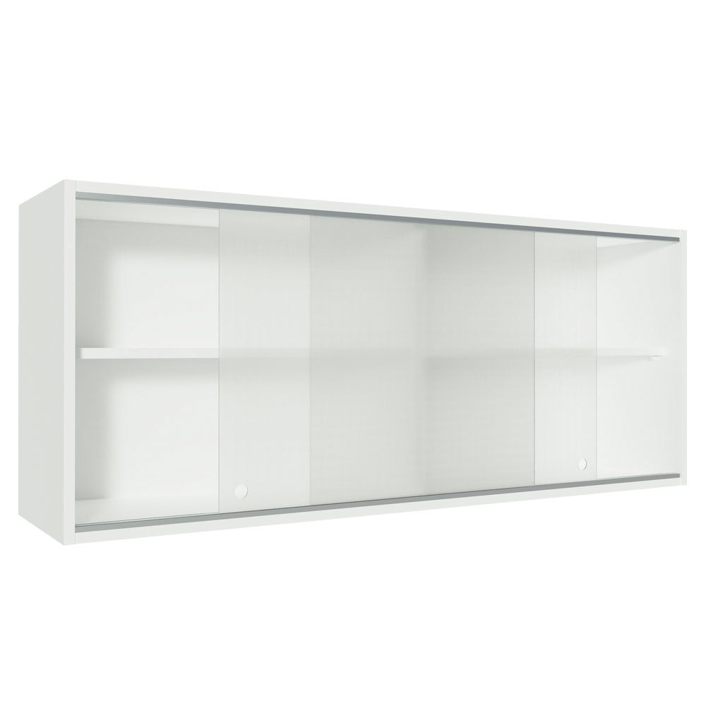 Armário Aéreo Madesa 2 Portas de Correr de Vidro para Cozinhas Glamy, Lux e Reims Branco