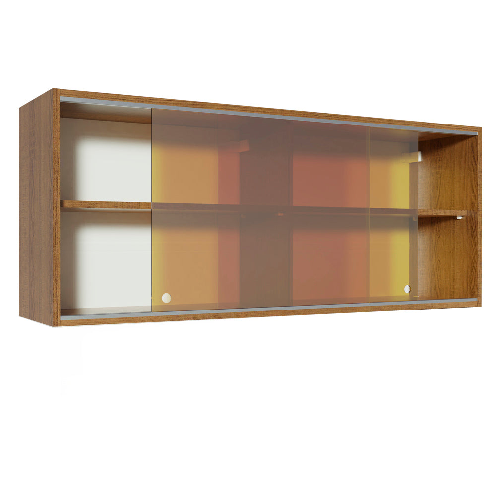 Armário Aéreo Madesa 2 Portas de Correr Vidro Reflex para Cozinhas Glamy, Lux, Agata e Reims Rustic