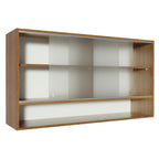 Armário Aéreo Madesa Glamy 2 Portas de Correr de Vidro e 1 Nicho Rustic