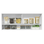 Armário Aéreo 120cm 2 Portas Correr Vidro Pontilhado 1 Nicho Branco para Cozinhas Glamy, Lux e Reims Madesa