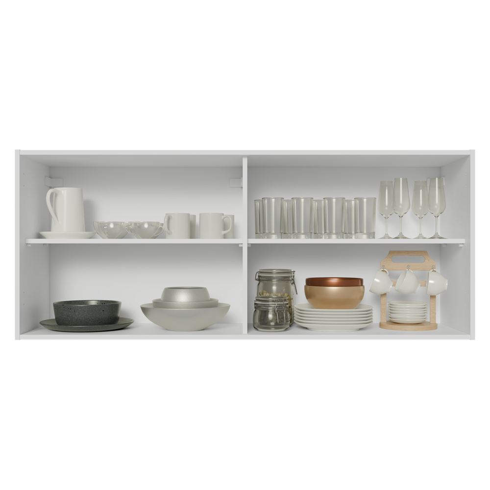 Armário Aéreo de Cozinha com 2 Portas 120 cm Branco Pieta Madesa