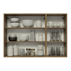 Armário Aéreo Madesa Lux 120 cm 3 Portas Rustic/Cinza