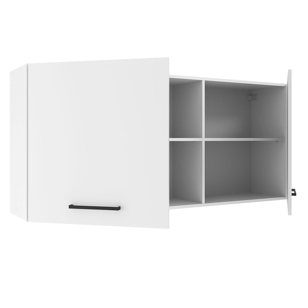 Armário Aéreo Madesa Agata 150 cm 2 Portas e 2 Nichos Branco