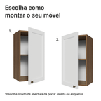 Armário Aéreo 35 cm 1 Porta Rustic/Branco Vik Madesa