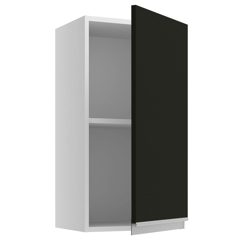 Armário Aéreo Madesa Glamy 35 cm 1 Porta Branco/Preto