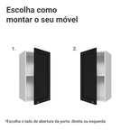 Armário Aéreo 35 cm 1 Porta Branco/Preto Vik Madesa