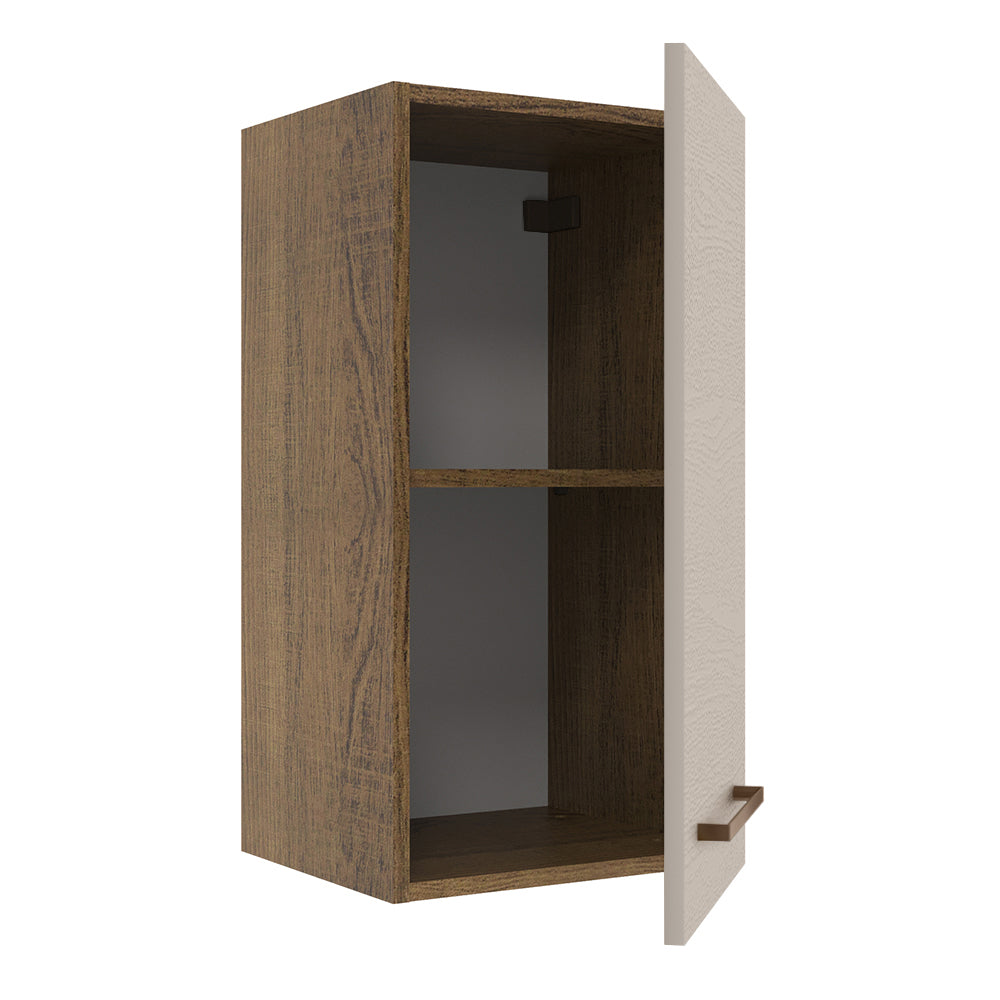 Armário Aéreo 35 cm 1 Porta Rustic/Crema Agata Madesa