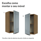 Armário Aéreo Madesa Lux 35 cm 1 Porta Rustic/Cinza