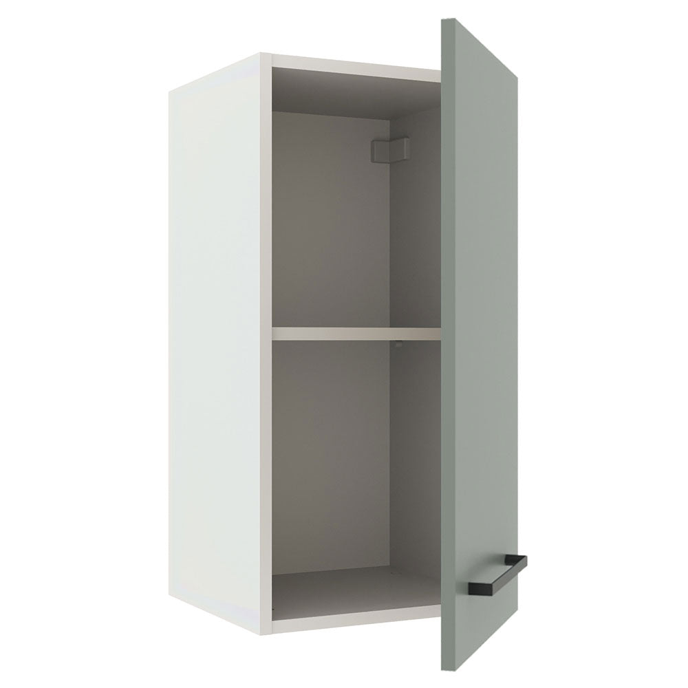 Armário Aéreo Madesa Agata 35 cm 1 Porta Branco/Cinza