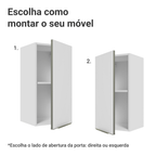 Armário Aéreo Madesa Lux 35 cm 1 Porta Branco/Branco Veludo
