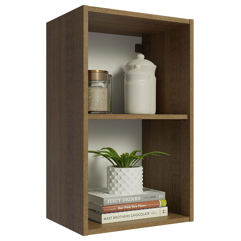 Armário Aéreo 40 cm com 2 Nichos Abertos para Cozinha Madesa Lux, Glamy, Agata, Stella Rustic