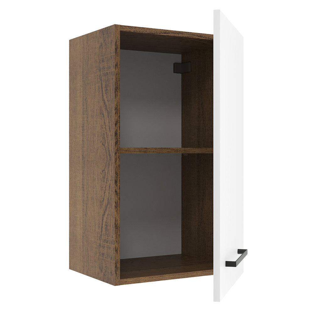 Armário Aéreo Madesa Agata 40 cm 1 Porta Rustic/Branco
