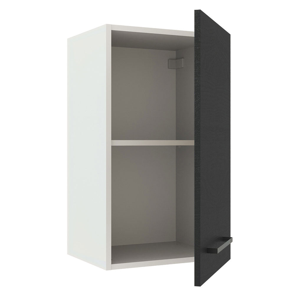 Armário Aéreo Madesa Agata 40 cm 1 Porta Branco/Preto
