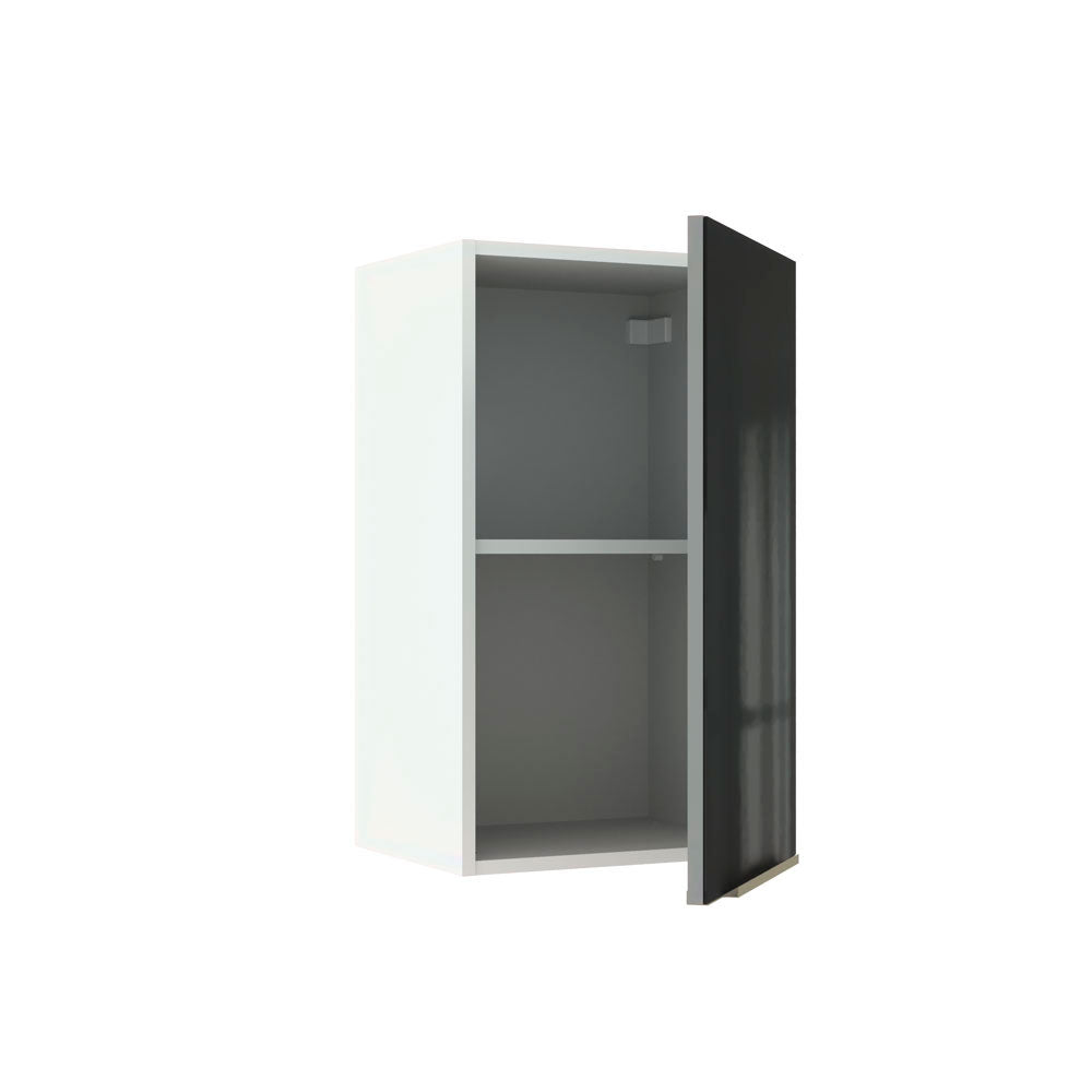 Armário Aéreo Madesa Lux 40 cm 1 Porta Branco/Preto