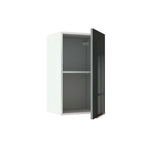 Armário Aéreo Madesa Lux 40 cm 1 Porta Branco/Preto