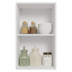 Armário Aéreo de Cozinha 1 Porta 40 cm Branco/Preto Vidro Reflecta Bronze Vinil Madesa