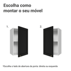 Armário Aéreo 40 cm 1 Porta Branco/Preto Vik Madesa