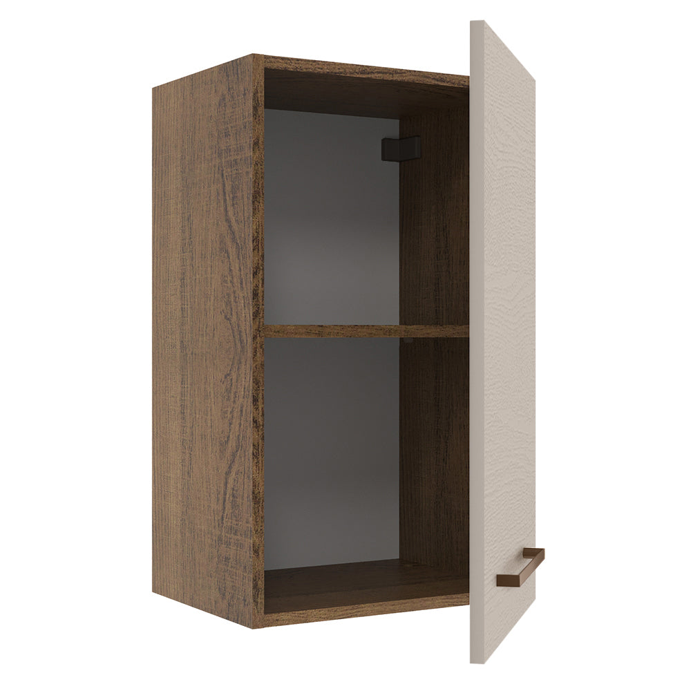 Armário Aéreo 40 cm 1 Porta Rustic/Crema Agata Madesa